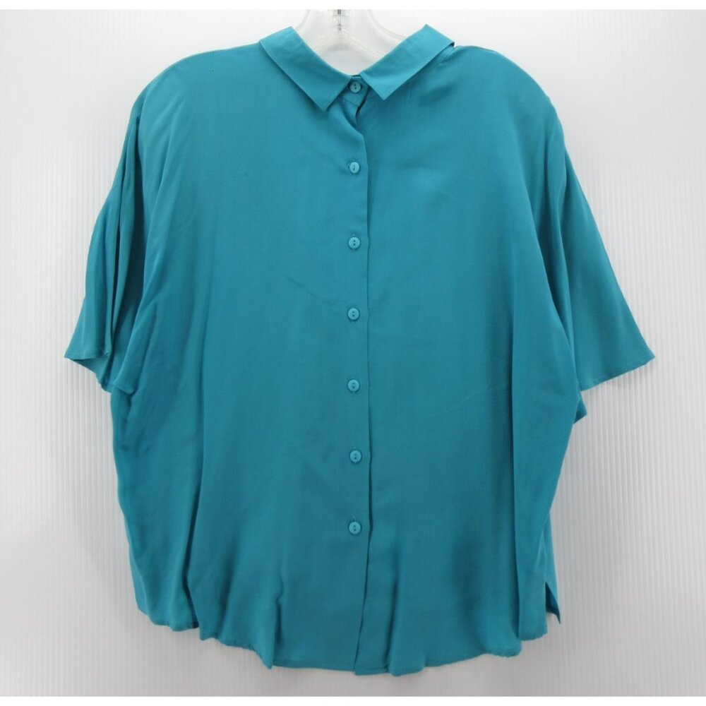 VINTAGE Fenn Wright & Manson Top Medium Large Silk Blouse Cropped * - Picture 10 of 14